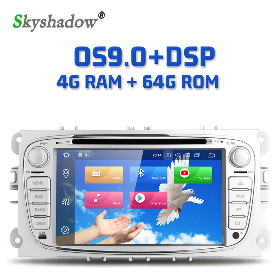 Автомобильный dvd плеер 8 ядер 64 Гб DSP Android 9 0 GPS карта RDS радио Bluetooth WIFI для Ford Galaxy Fusion C