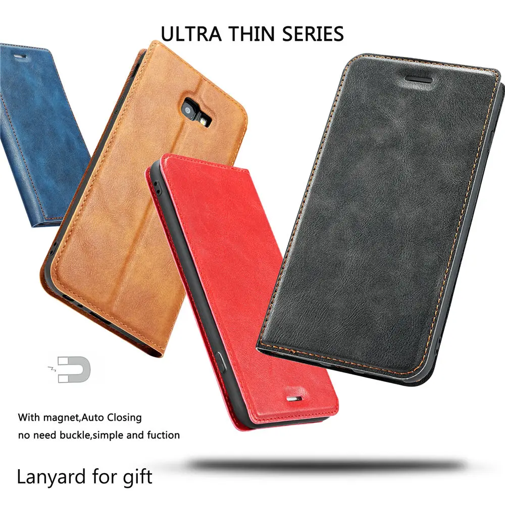 

Vintage Magnetic Leather Flip Case For Samsung Galaxy J4 Plus/J6 Plus/J4 Prime Stand Cover Kickstand With Card Slot Holder