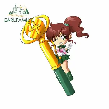 

EARLFAMILY 13cm x 11.1cm For Sailor Moon Waterproof Car Sticker Fine Decal Car Accessories Waterproof Interesting Scratch-Proof