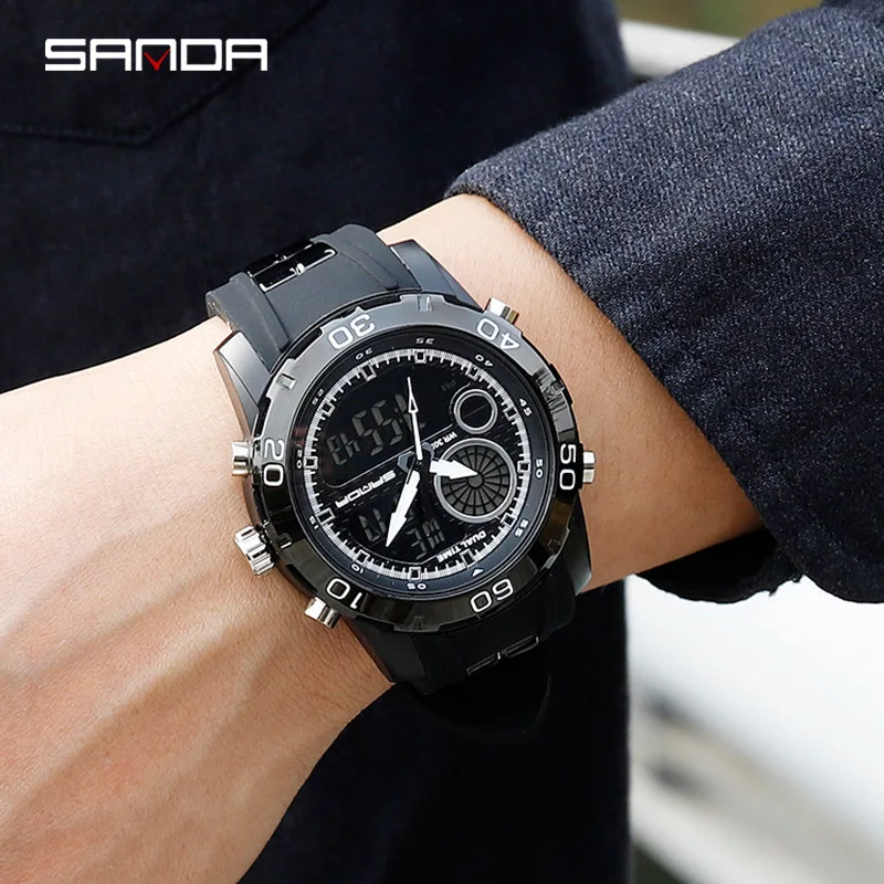 

SANDA 2019 Military Sport Date Analog electronic watch Shock Resistant Waterproof Running Multifunction Watches relogio new