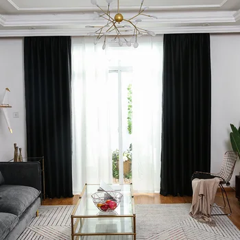 

Modern Simple Solid Color Shading Curtains for Living Dining Room Bedroom.