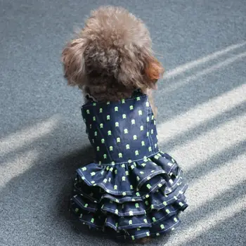 

TOMEPETS Dog dresses dog princess cute dog skirt skeleton prints cowboy pet dress for small dogs 2 colors available in 4 sizes