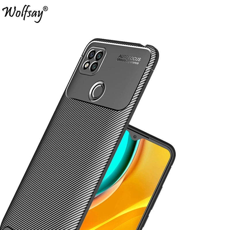 Чехол для Xiaomi Redmi 9C Силиконовый противоударный чехол из углеродного волокна 9 9A 8 8A