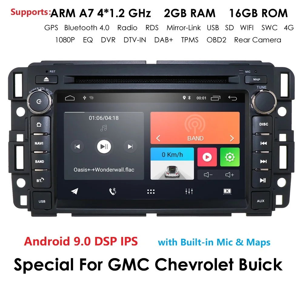 Автомагнитола Android 10 0 с радио DVD-плеером для GMC Yukon Chevy Silverado 2012 Sierra 2011 2010 Quad Core7