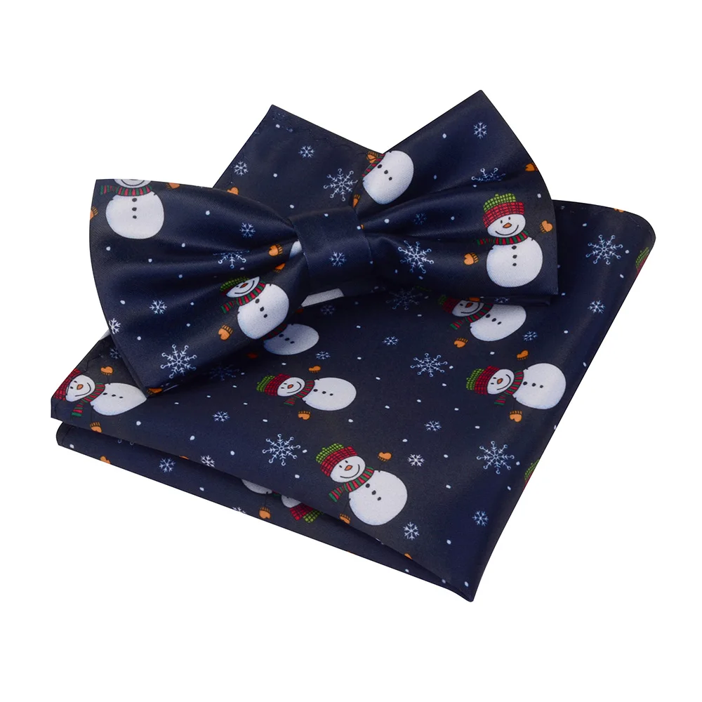Gusleson, качественный Рождественский галстук-бабочка, карманный квадратный набор, дерево, снег, мужской принт, праздничный галстук для мужчин, дизайнерский персонаж, галстук-бабочка, подарок