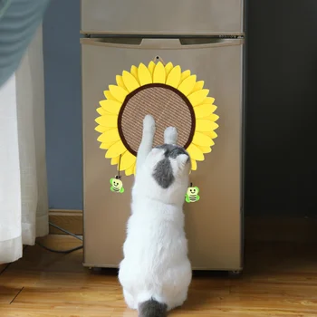 

Beautiful Sun Flower Bell Plaything Cute Felt Cloth Toy Interactive Playing for Decor Pet
