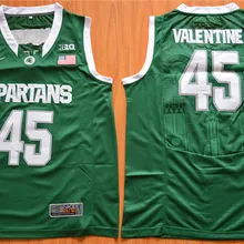 Новое поступление высокое качество, с надписью "Michigan State" спартанцев Denzel Валентина 45-зеленый Размеры S, M, L, XL Джерси