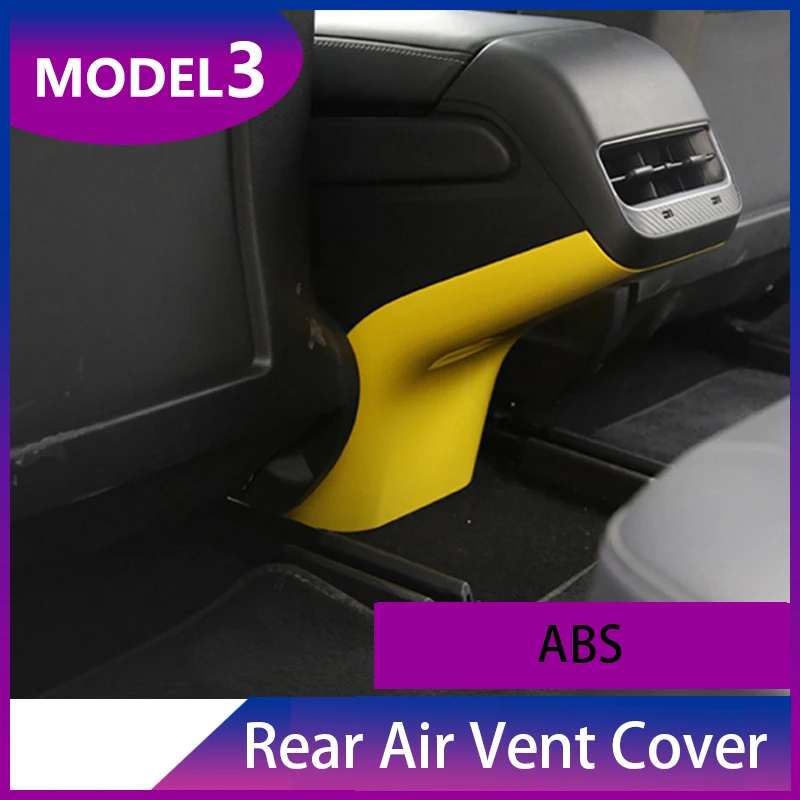 

For Tesla Model 3 Car Rear Console Center Air Conditioner Vent Outlet Frame Cover Anti Kick Trim Stickers Styling