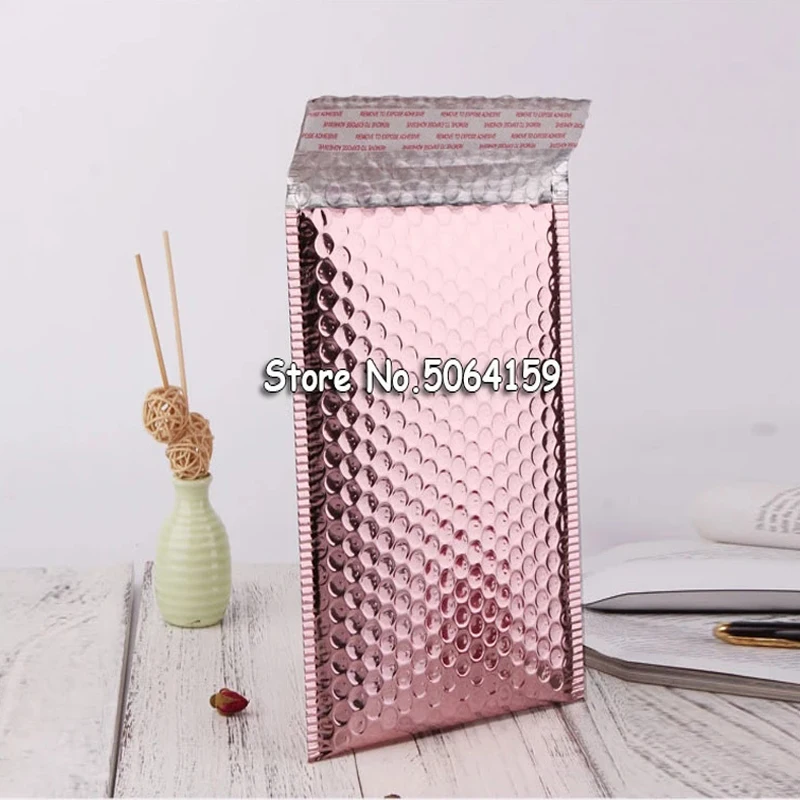 25pcs 15*20+4cm Rose Gold Bubble Envelop Foil Mailer for Gift Packaging Wedding Favor Bag | Дом и сад