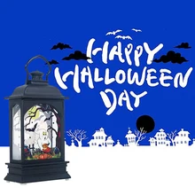 2019 luces colgantes de Halloween decoración de fiesta linterna LED Vintage Castillo murciélago calabaza linterna llama lámpara suministros de fiesta