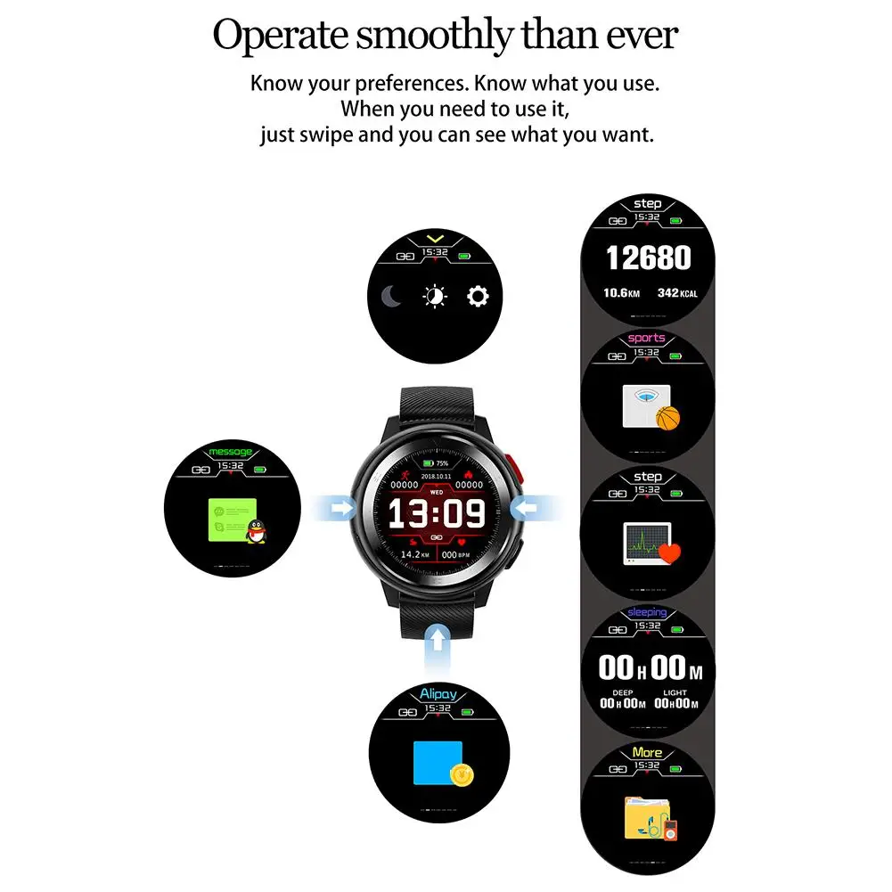 1.22 Inch 150MAh Smart Watch Sports Waterproof Watch Color Screen Bracelet Heart Rate Blood Pressure Monitoring Watch #W1