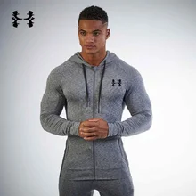 Спортивная толстовка с капюшоном для занятий спортом, мужская куртка для бега, эластичный облегающий свитер для отдыха, спортивная мужская уличная спортивная куртка с капюшоном