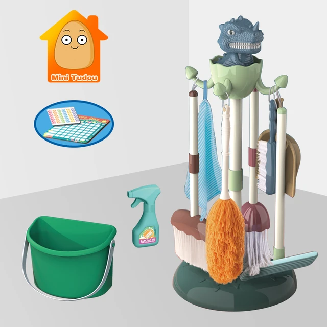 1Set Toddler Toy Gift for Kids Broom & Cleaning Set Toy with Broom