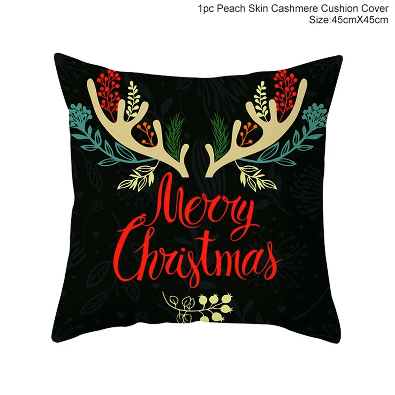 QIFU 45x45cm Elk Snowflake Santa Claus Christmas Pillowcase Christmas Decor for Home Christmas Navidad Xmas New Year - Цвет: Xmas Pillowcase 21