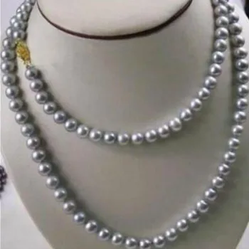 

HOT AAA 32" SOUTH SEA NATURAL gray PEARL NECKLACE 14K CLASP