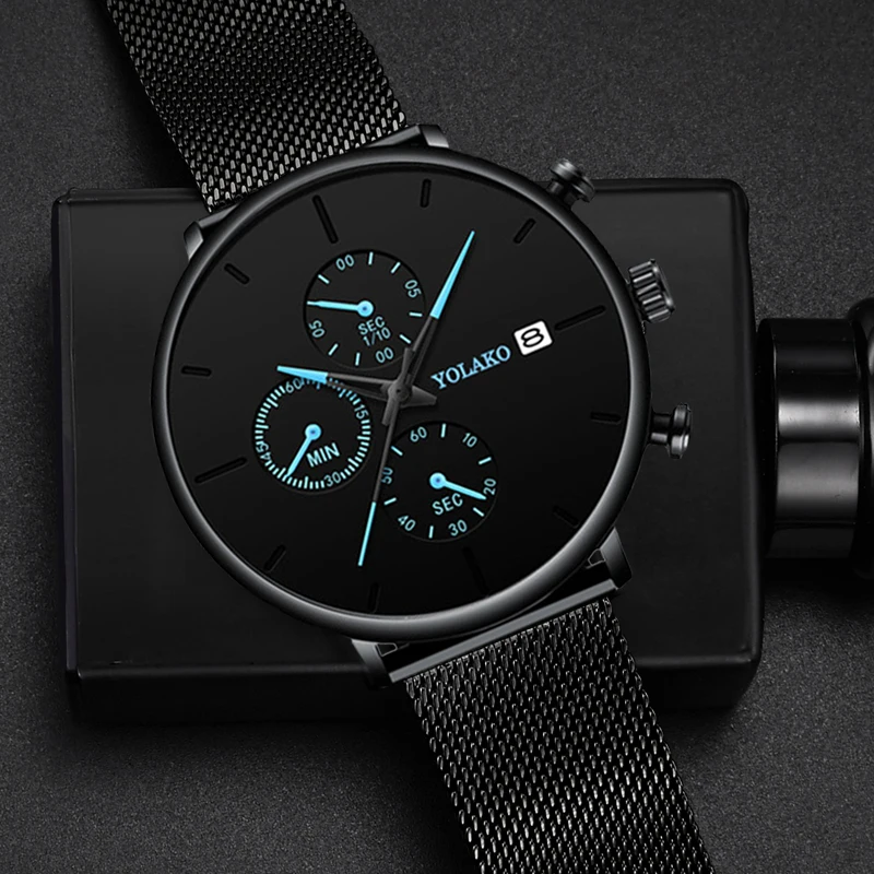 

Men's Business Watch Quartz Luxury Simple Small Pointer Scrub Dial Male Trendy Leisure Calendar Gift Wrist Watch Montre Homme