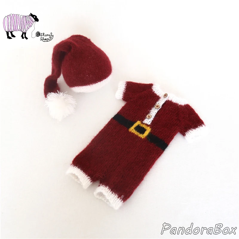 100%Handmade Baby Boy Girl Mohair Romper Newborn Photography Props Xmas Outfits Infant Photoshoot Clothes Baby fotoshooting Prop