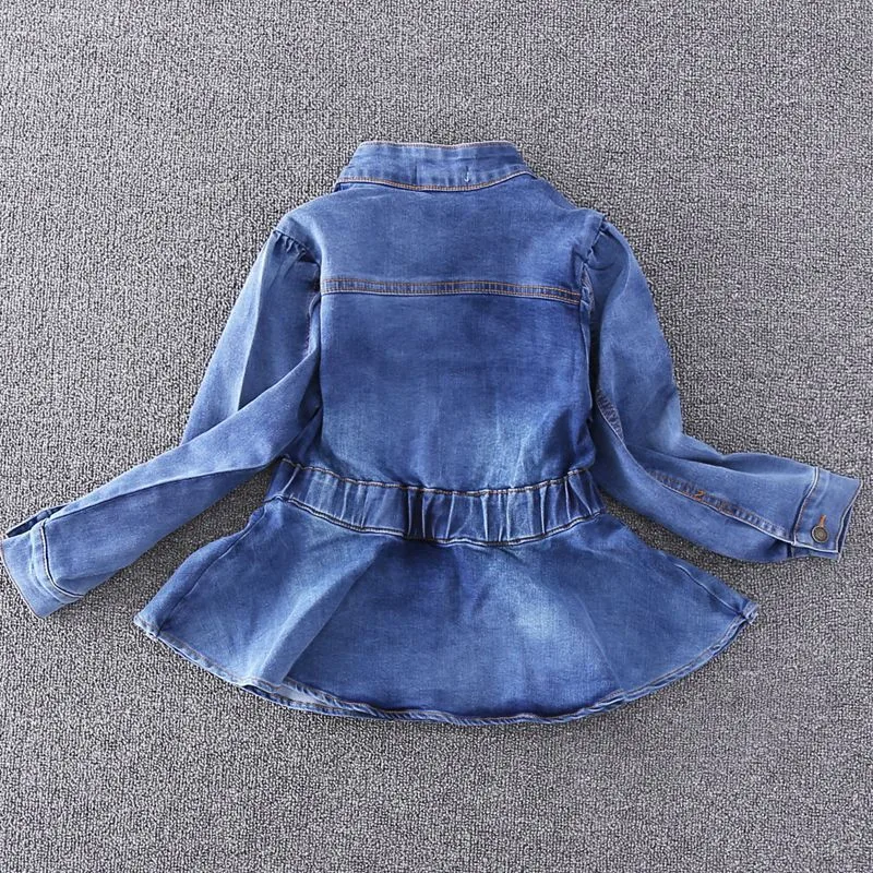 Most effective  Teenmiro Girls Peplum Denim Jacket Kids Fashion Jeans Coat Spring Children Clothes Fashion Little G