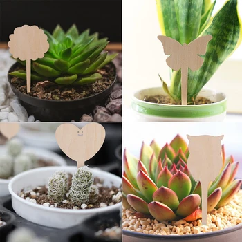 

50pcs Succulent Wood Plant Labels Garden Markers Reusable Classification Tool Flowers Ornaments Seedling Tags Nursery Pots Sign
