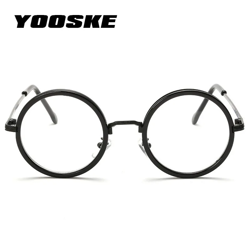 YOOSKE ретро круглые женские очки оправа прозрачные линзы близорукость оправы для очков мужские прозрачные оптические очки по рецепту