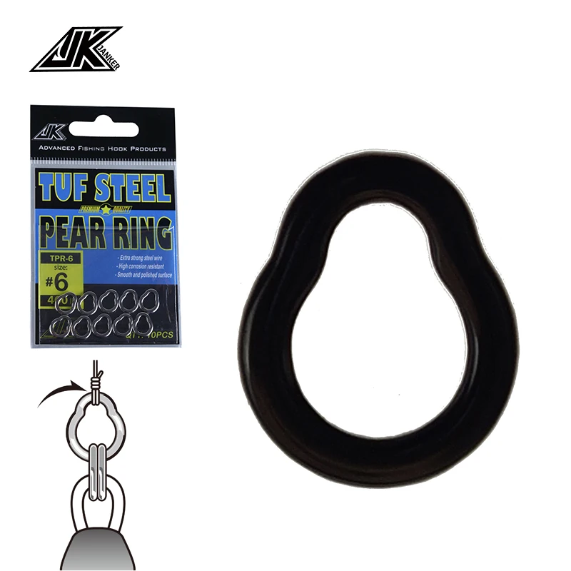 

JK 3packs 110-400LB Pear Ring Fishing Heavy Tear Drop Link Loop 3456# Seamless Solid Ring For DIY Assist Hook Connector Lure Jig