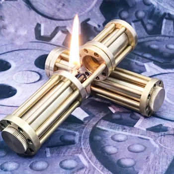 

Manual gasoline lighter brass material Gatlin Retro creative collection gift lighter Military fans of World War II For Men Gifts