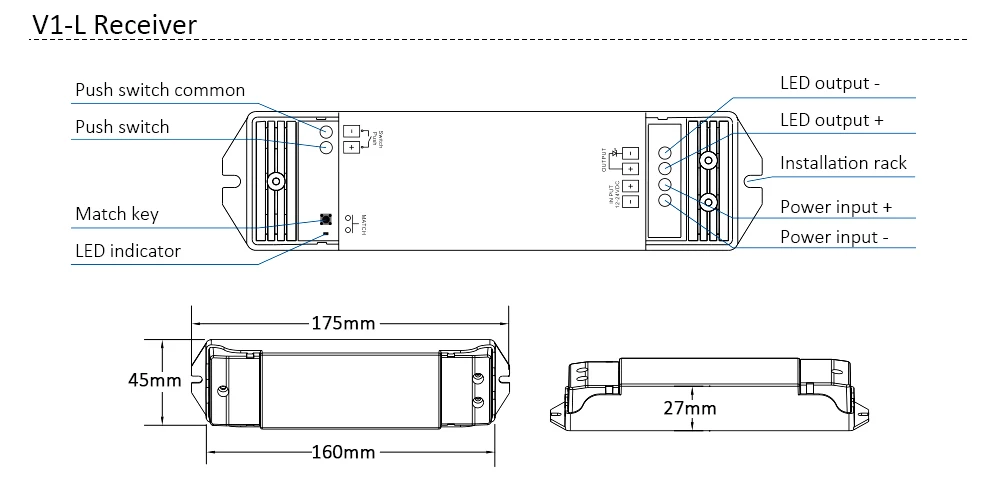 Dimmer LED 12V 24V 15A Einfarbig Touch Dimmer Fernbedienung Schalter 2,4G RF Smart Wifi Drahtlose PWM LED Streifen Licht Fernbedienung Dimer V1-L – Detail 8
