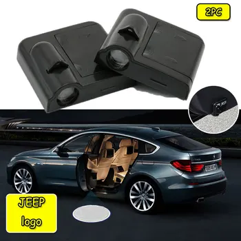 

2pcs Car Logo welcome Door light Paste Battery Projector light For JEEP renegade wrangler jk jeep compass