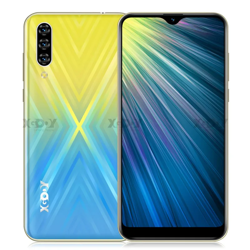 XGODY 3g смартфон с каплями воды 6,26 полный экран разблокировка лица Мобильный телефон Android 9,0 2 Гб 16 Гб MTK6580 четырехъядерный 5 Мп 2800 мАч Note7 - Цвет: X Pattern Yellow