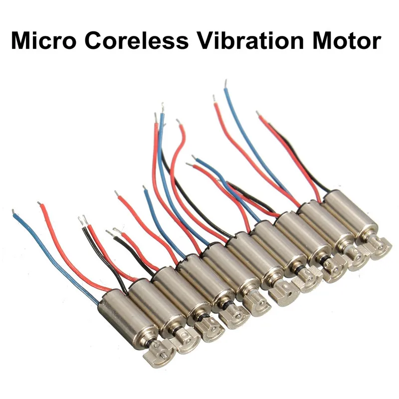 10PCS 0408 4mm*8mm DC 3V 3.7V Micro Coreless Vibrador vibración motor de vibración 