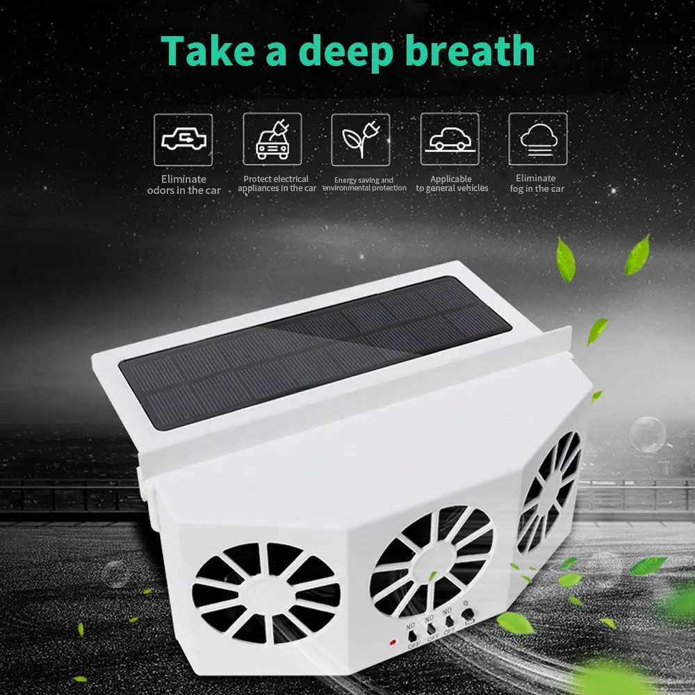 US $32.10 SolarUsb Dual Charging Vehicle Cooling Tool Car Exhaust Fan Vehicle Air Circulation Smoke Exhaust Fan Car Ventilation Fan