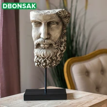 Human Face Resin Decoration Sculpture Antique Decoration Figurines Sculpture Crafts Home Decoration LivingRoom Study Ornaments