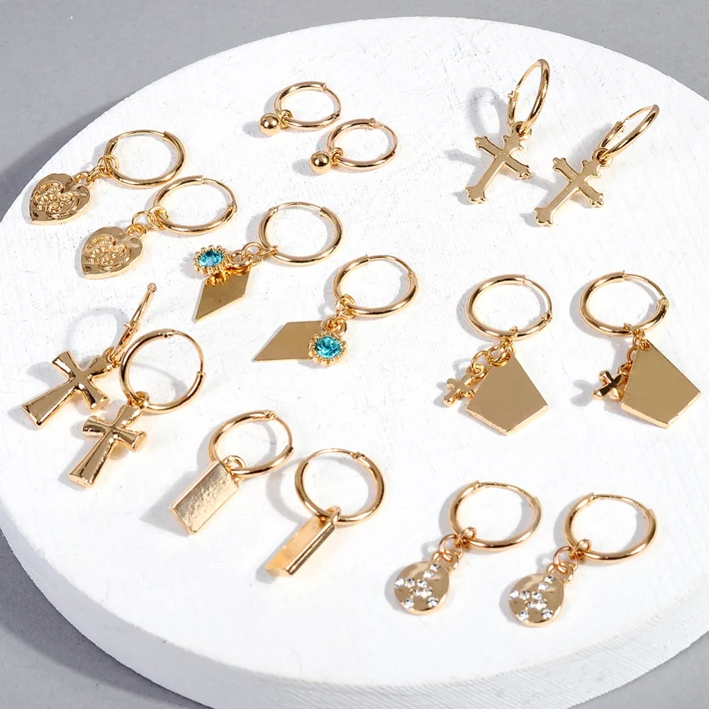 Маленькие серьги-кольца Шарм-звезда серьги золотого цвета Модные Ювелирные изделия Подарки для женщин аксессуары