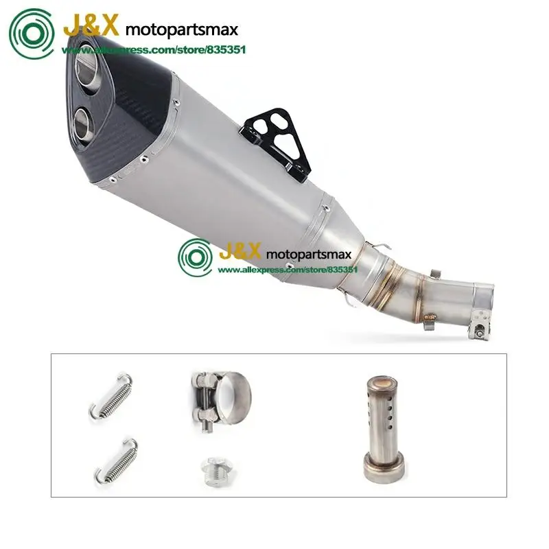 Полная система скольжения на для kawasaki ER-6N ER-6F ER6N ER6F NINJA650R 2012- полный глушитель выхлопной трубы мотоцикла среднего звенья трубы