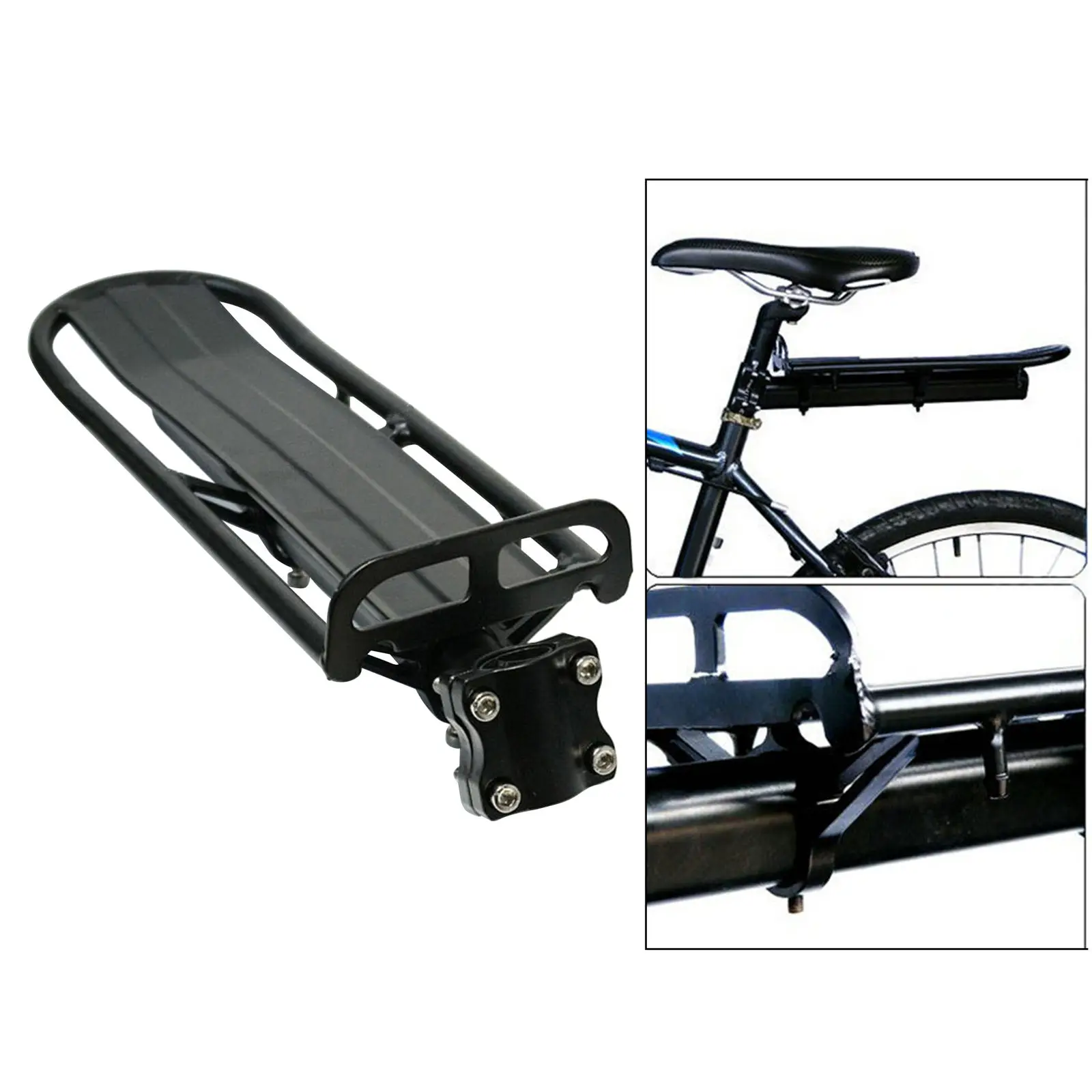 Back Rear Pannier Rack Alloy Bike Bicycle Seat Post Frame Mount Carrier Holder 