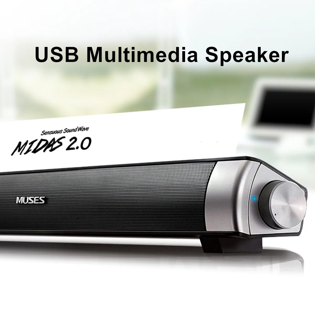 Проводной динамик звуковая панель Hi-Fi бас стерео с USB AUX микрофоном для компьютера