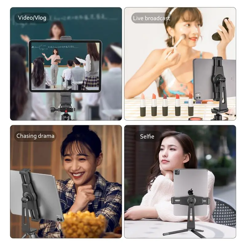 Ulanzi ST-20 범용 태블릿 폰 삼각대 마운트 틸트 조정, 360 ° 회전 스탠드 홀더, 아이패드 미니 에어 프로 아이폰 갤럭시 브이로그용