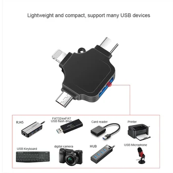 

3 in 1 OTG USB 3.0 adapter for iphone Micro Andriod USB-C type c to USB converter for lightning flash drive adapter for ipad