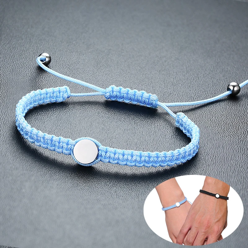 Ручной Плетеный веревочный браслет для пары для женщин и мужчин, ювелирные изделия для влюбленных, регулируемый подарок для влюбленных