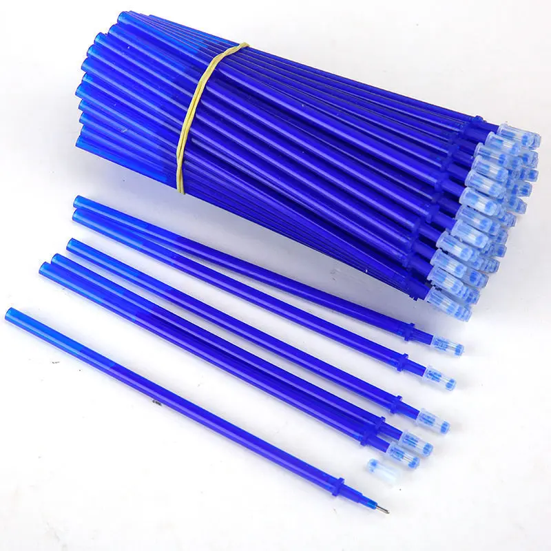 50Pcs/lot Magic Erasable Pen Refill Gel Pen Refill Accessories 0.5mm Blue Black Ink Writing Tools Office Shool Pens Refill Rod