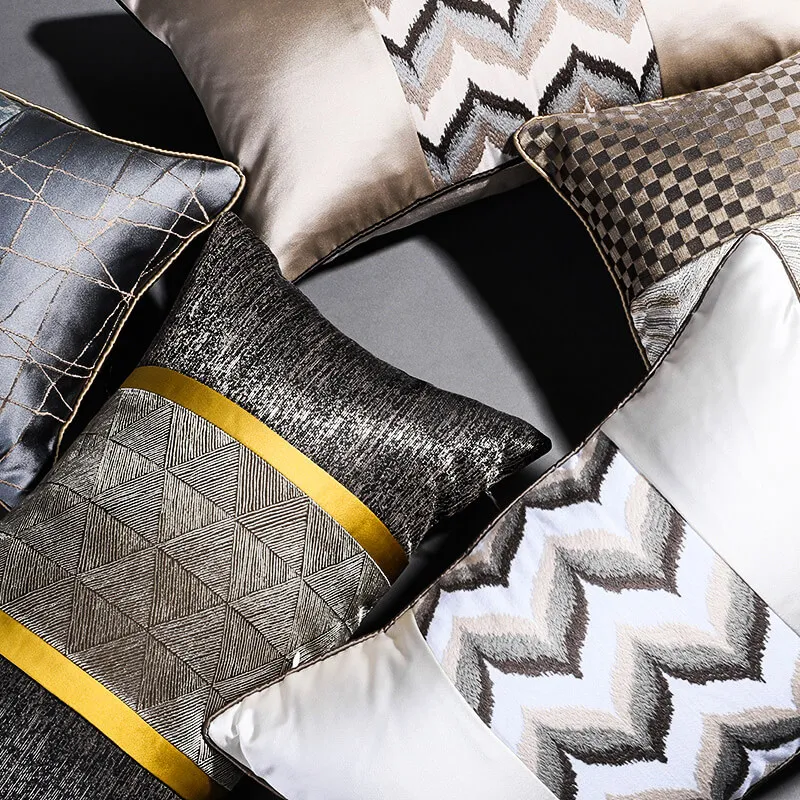 Роскошная сатиновая Подушка наволочки жаккардовые для дома отеля ресторана