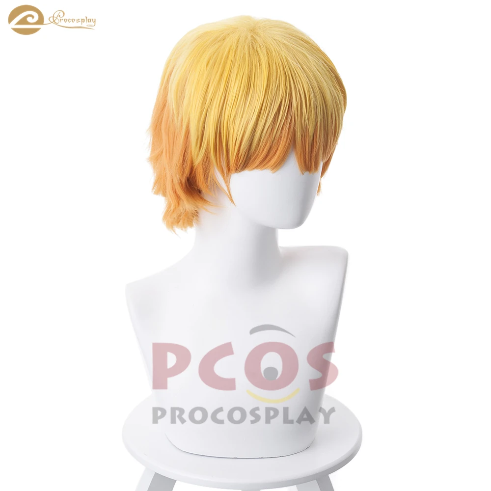 Procosplay Demon Slayer: Kimetsu no Yaiba Ghost killer swordman Agatsuma Zenitsu omega парик для студенческой вечеринки mp004933
