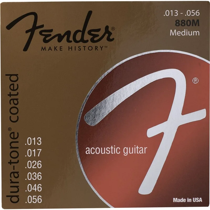 Fender 80/20 Струны для акустической гитары с покрытием Dura-Tone, 880XL 880CL 880L 880M