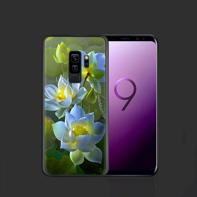 EWAU с цветочным принтом в виде лотоса силиконовый чехол для телефона для samsung A2 Core A5 A6 плюс A7 A8 A9 A10s 20s 20E 30s 40s 50s 60 70S