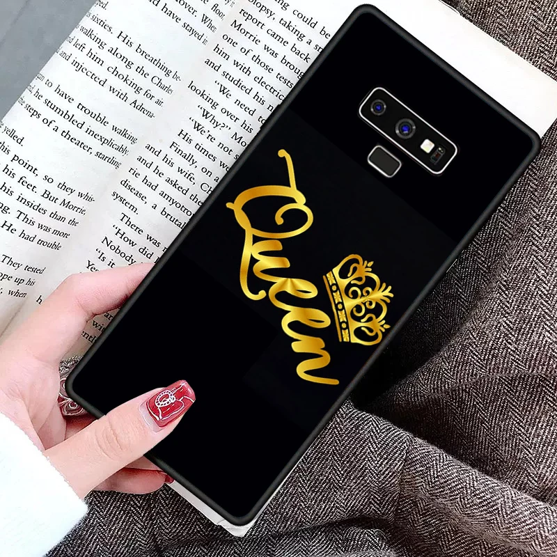 Роскошный бренд King queen мягкая пара задняя крышка чехол для телефона для samsung Galaxy S7 Edge S8 S9 S10 Plus Note 8 9 10 чехол