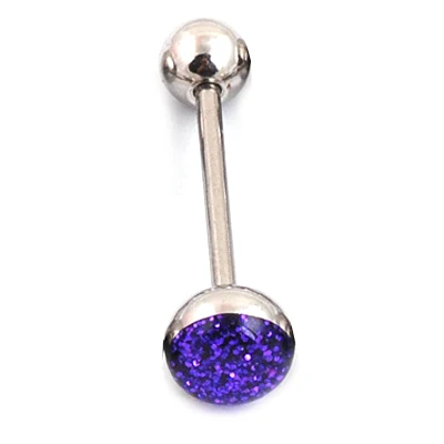 purple 10 шт стимпанк хирургическое стальное блестящее кольцо для языка для женщин и мужчин прямая Штанга пирсинг ювелирные изделия для тела 14 г пирсинг языка штанга - Окраска металла: purple