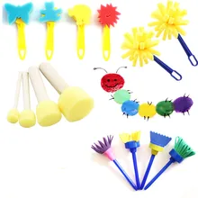 Детская губка для рисования, кисти для рисования, вращающаяся кисть, Цветочная краска для детей, рисование, рисование, художественное граффити, детский сад, сделай сам, печать