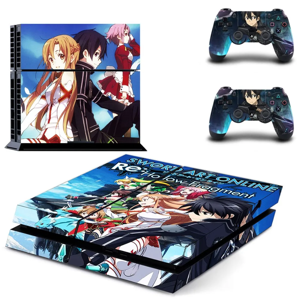 Sword Art онлайн SAO полное покрытие лицевые панели наклейка для PS4 Наклейка для playstation 4 консоль и контроллеры наклейка для PS4 виниловая наклейка