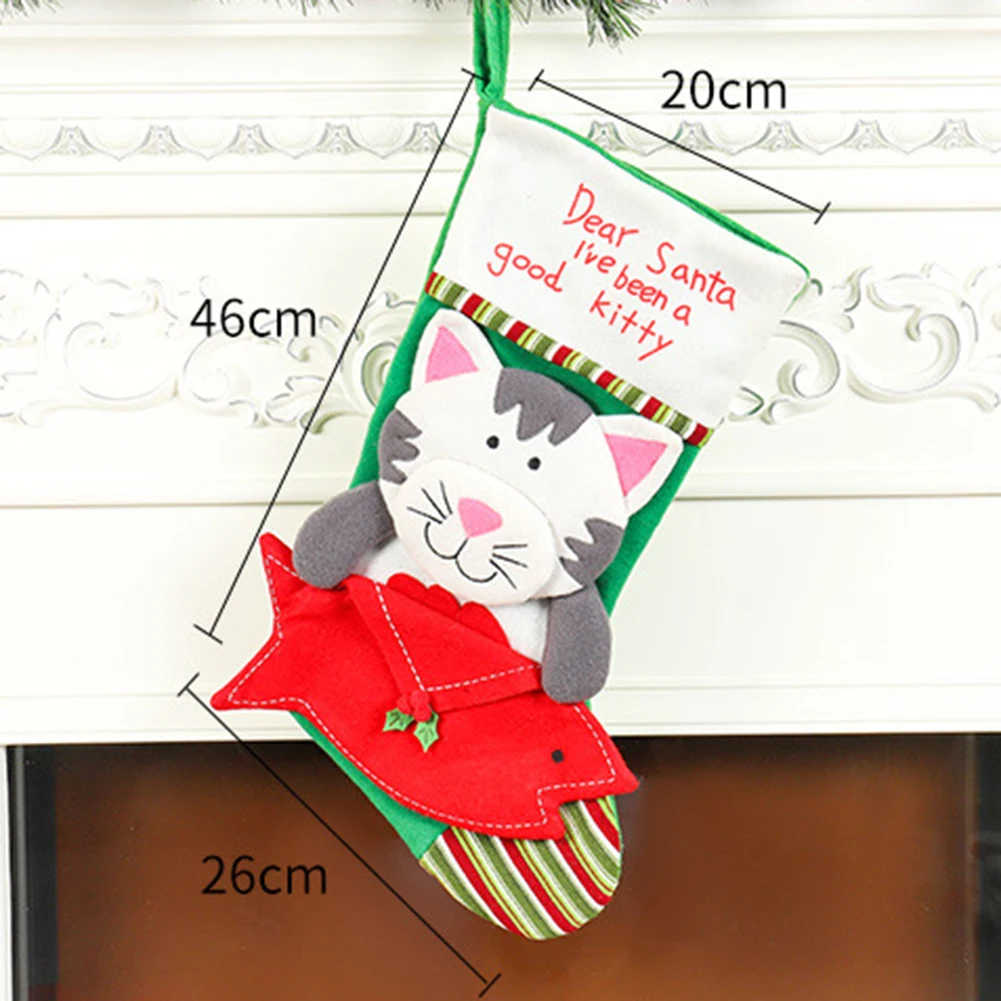 Рождественские носки с подвеской, рождественская ёлка, олень орнамент из снежинок, Рождественский узор, вечерние украшения для дома, подарочная сумка - Цвет: 5
