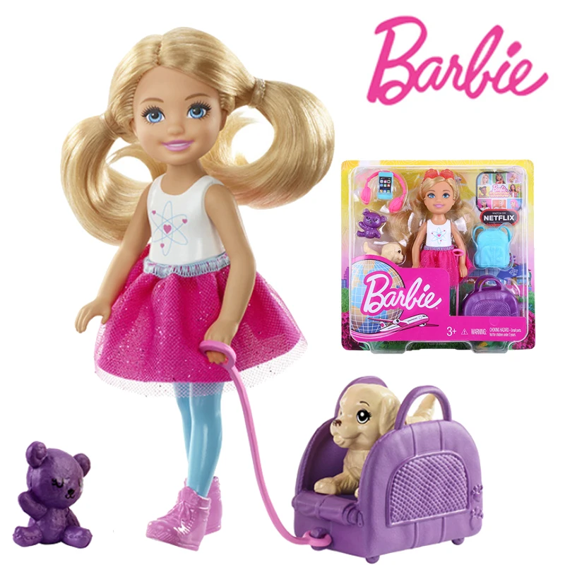 Tanie Barbie FWV20 lalka mała Kelly seria światowa Kelly z psem